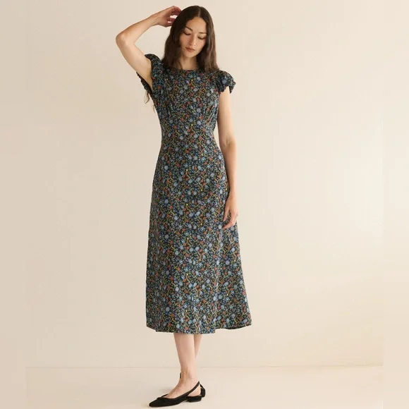 NWT Doen Rhodia Dress in Noir Forest Floral - Picture 3 of 6